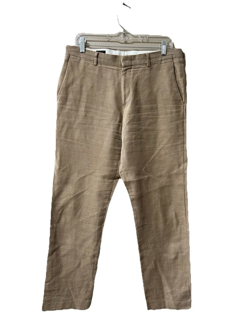 J Crew Ludlow Slim Dress Pants Mens Linen Blend Straight Leg 34x29 Italian Cloth